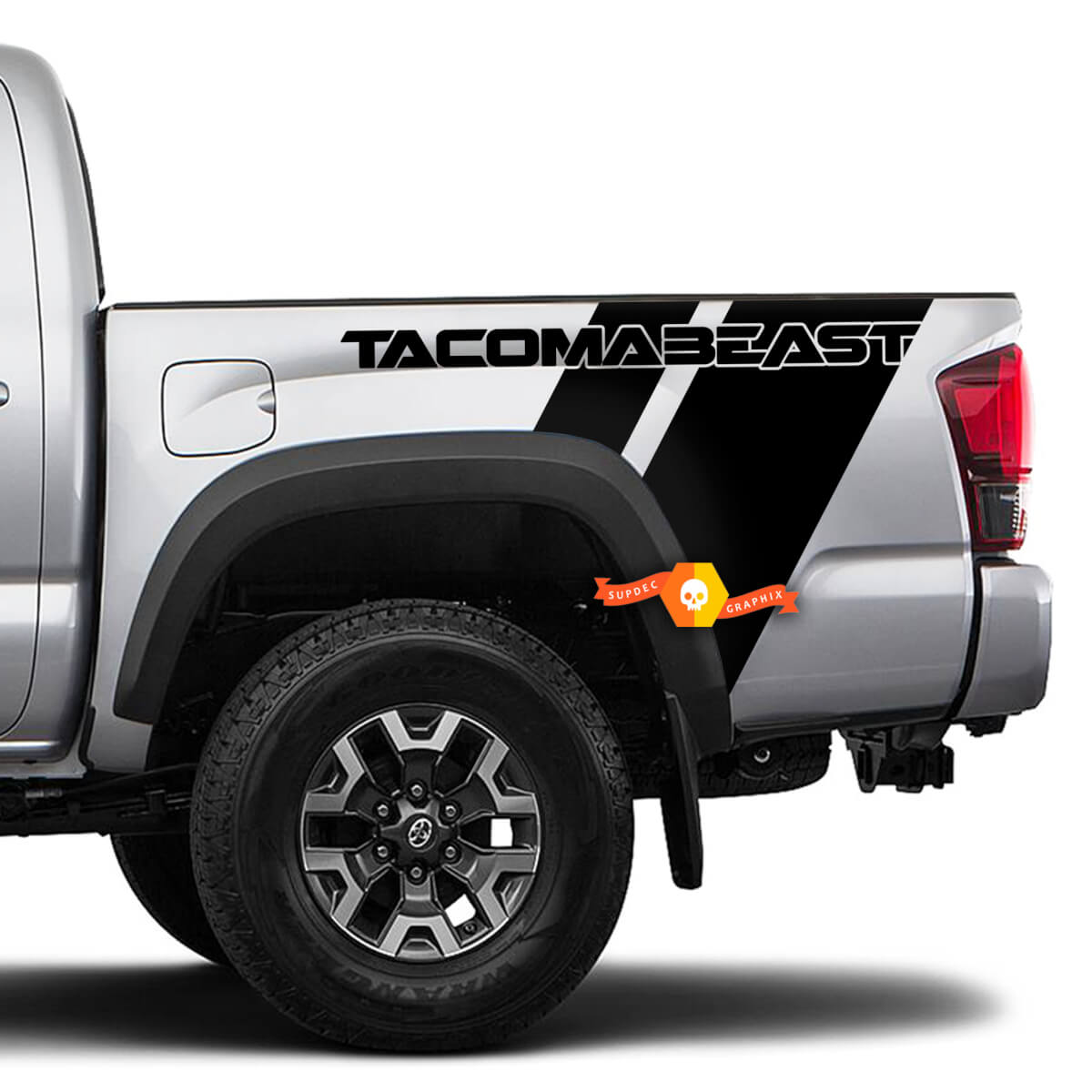 2 pegatinas de vinilo Tacoma Side Bed Stripes Trail para Toyota Tacoma
