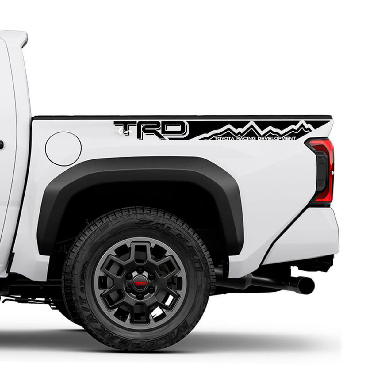 Kit de calcomanías de vinilo con franjas laterales estilo montaña TRD para cama de Toyota Tacoma