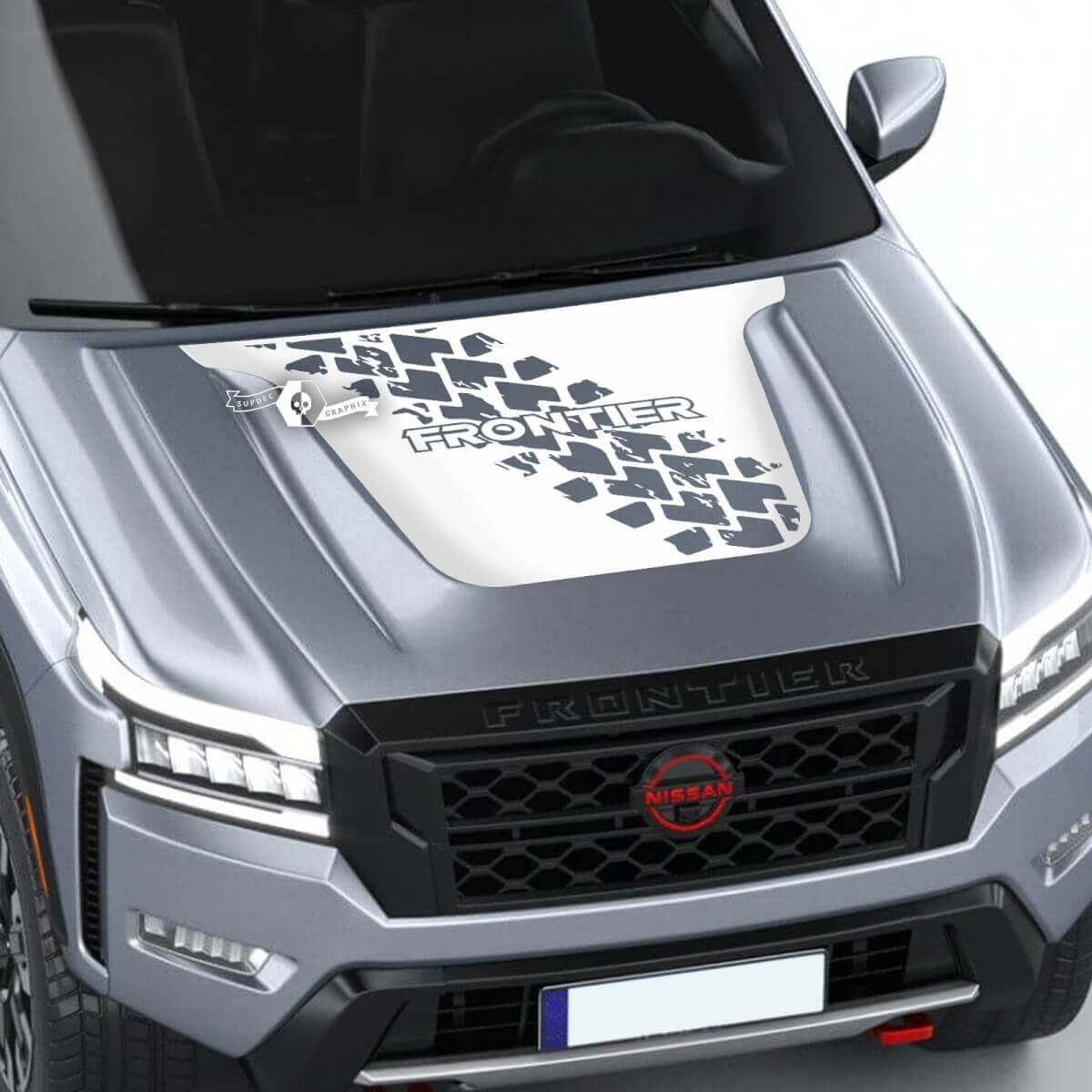Calcomanía para capó Nissan Frontier S SV Pro-4x, calcomanías gráficas opacas de vinilo con pista de neumáticos todoterreno
