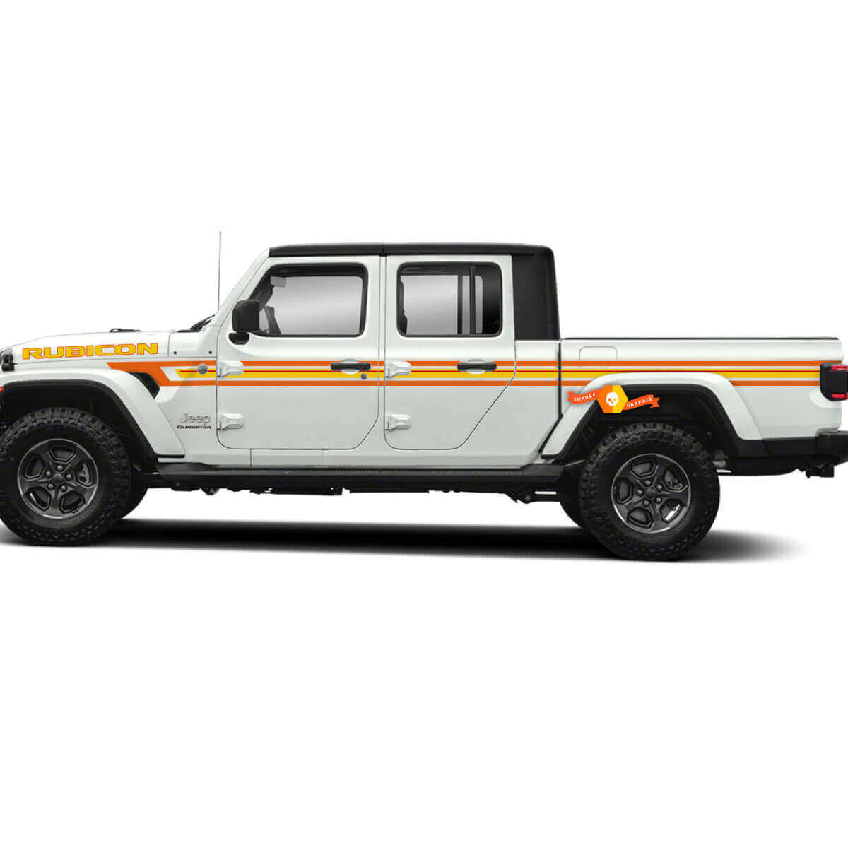 Kit de vinilos adhesivos con rayas laterales y capó estilo retro para Jeep Gladiator