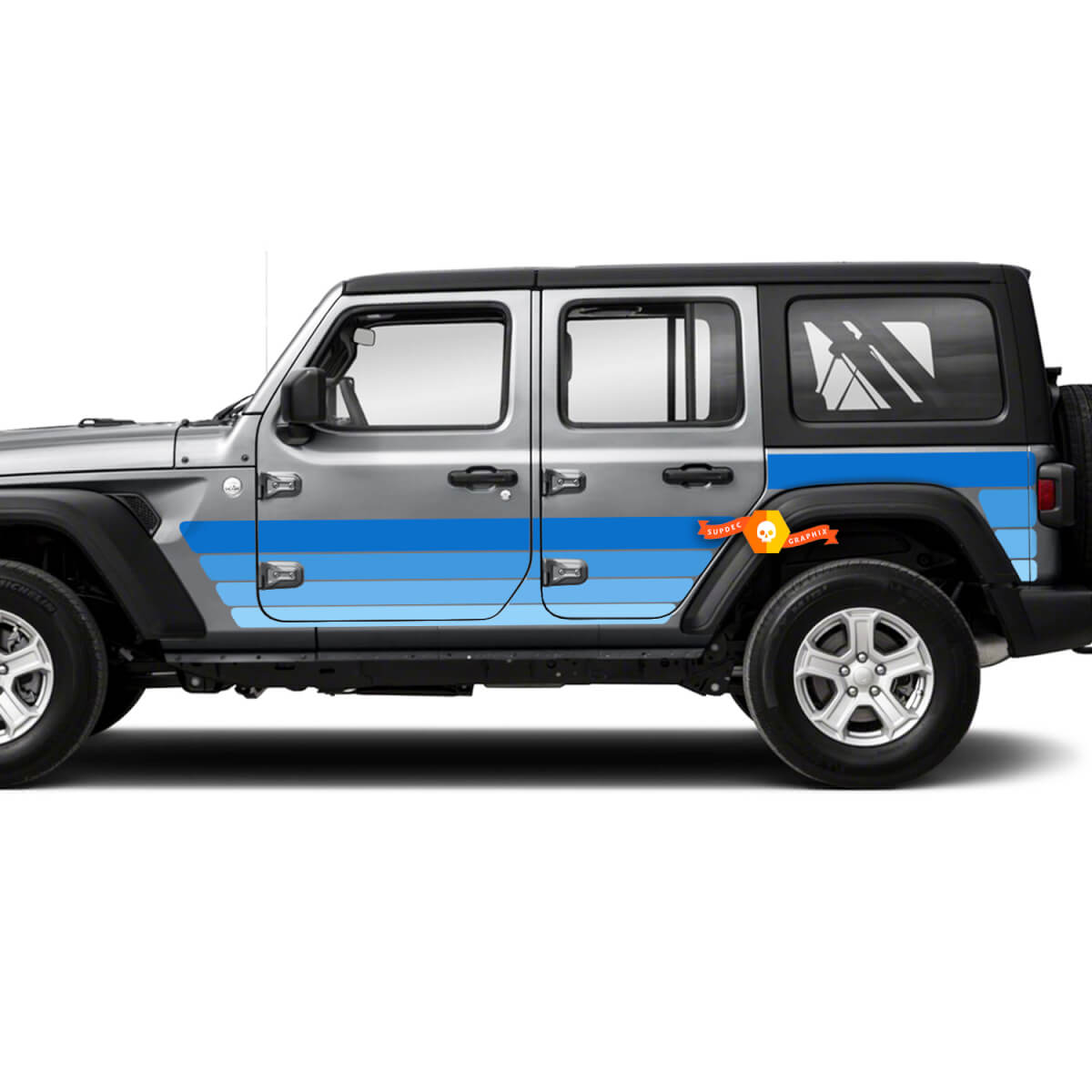 Jeep Wrangler JL Puertas Cama Retro Vintage camioneta Vinilo Pegatinas Calcomanías Kit Gráfico
