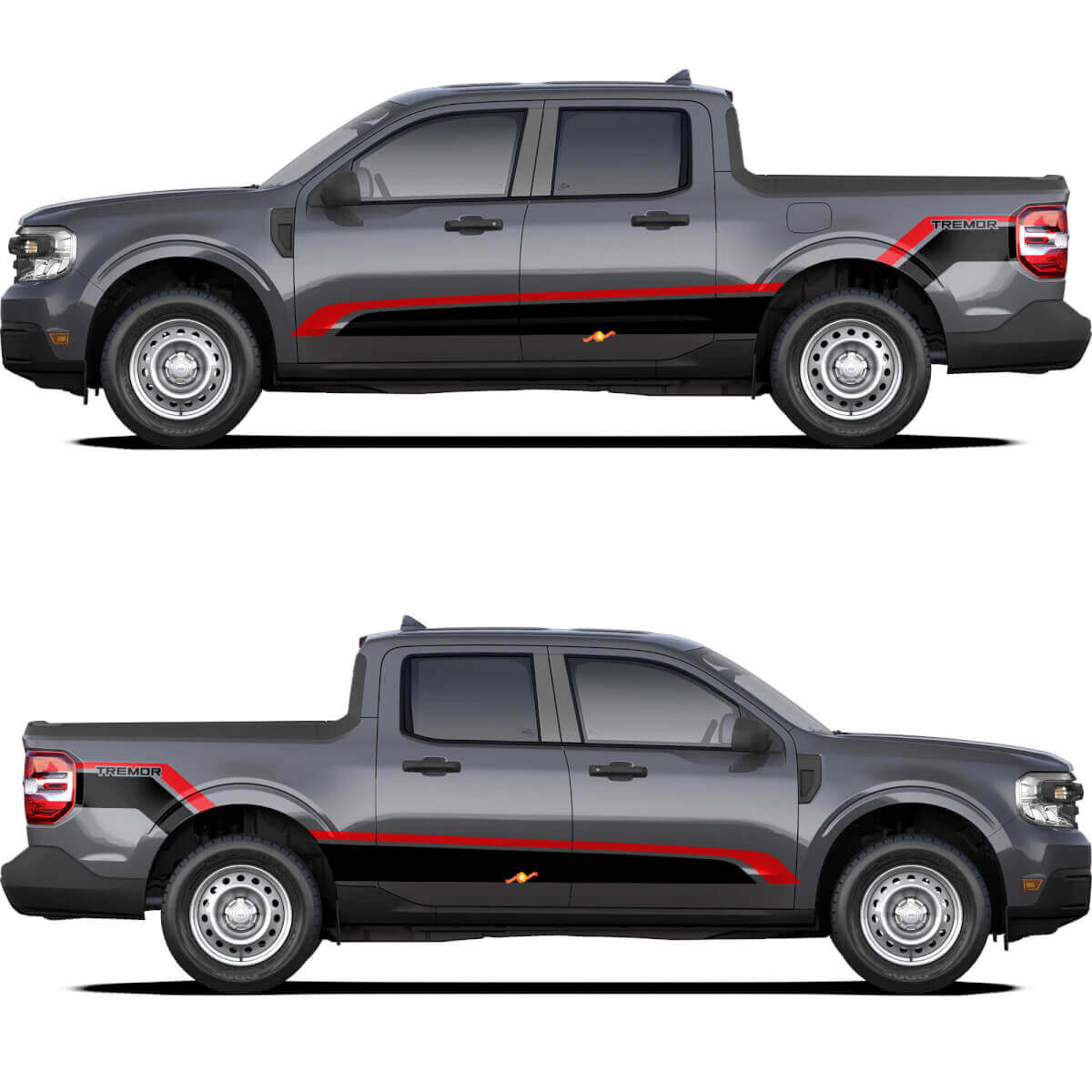 Kit de Calcomanías de Vinilo con Rayas Topográficas para Capó y Laterales para Musclecar Maverick Tremor