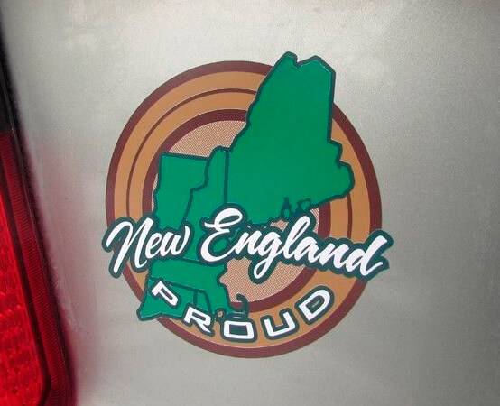 Par de calcomanías de vinilo con orgullo estatal de Nueva Inglaterra para Jeep