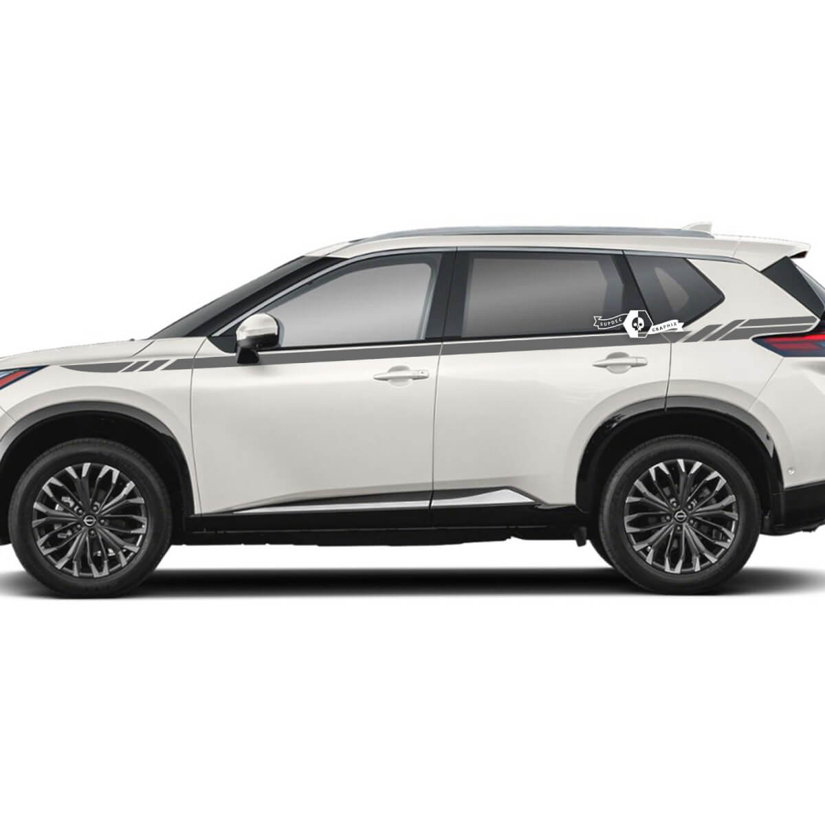 Par de pegatinas de vinilo con rayas laterales para puerta de Nissan Rogue
