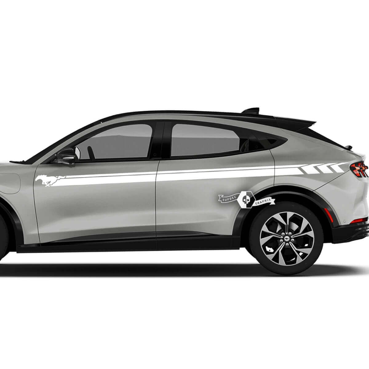 Par Musclecar Musclecarmodel MACH-E MACH E Puertas Línea Rayas Puerta lateral Calcomanías de vinilo
