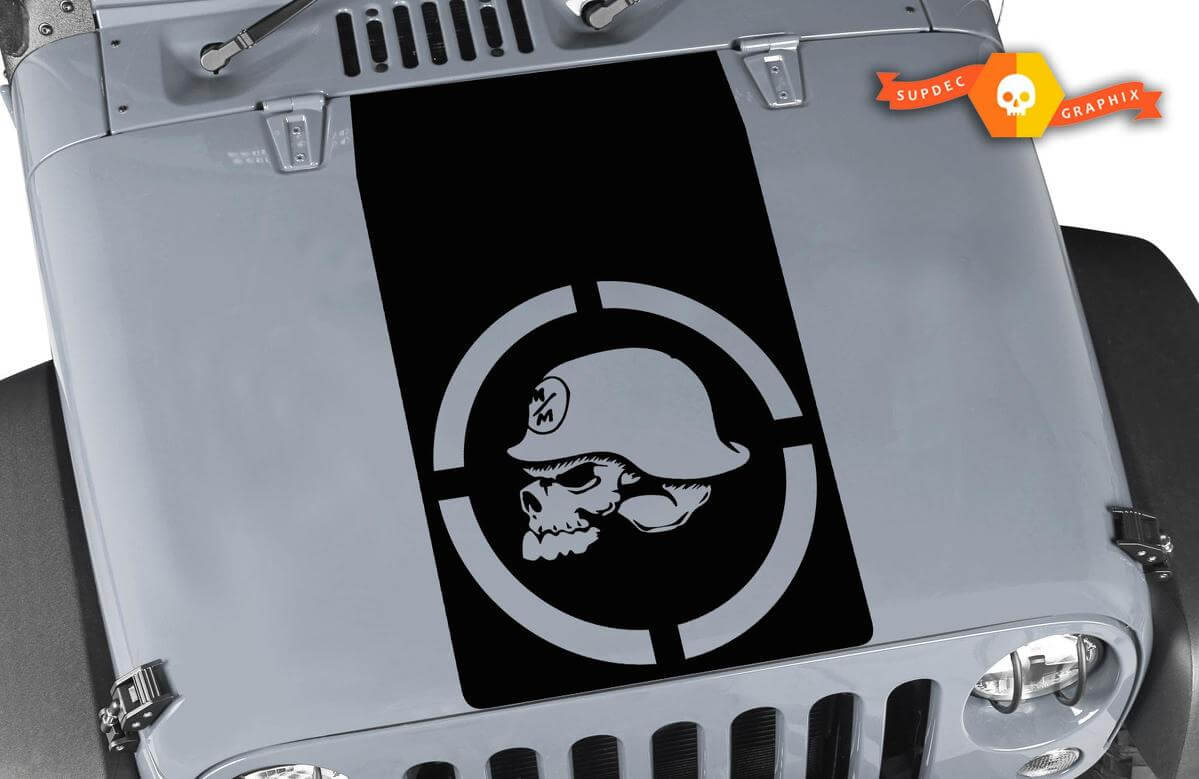 Vinilo adhesivo Metal Mulisha Skull Blackout para capó de Jeep Wrangler
