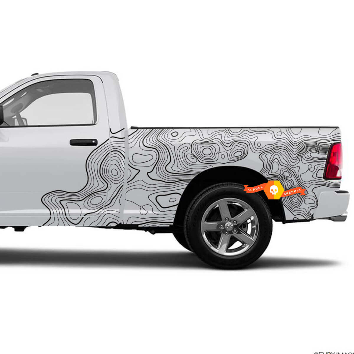Vinilo Adhesivo Decorativo Topográfico para Mesita de Noche para Dodge Ram 1500