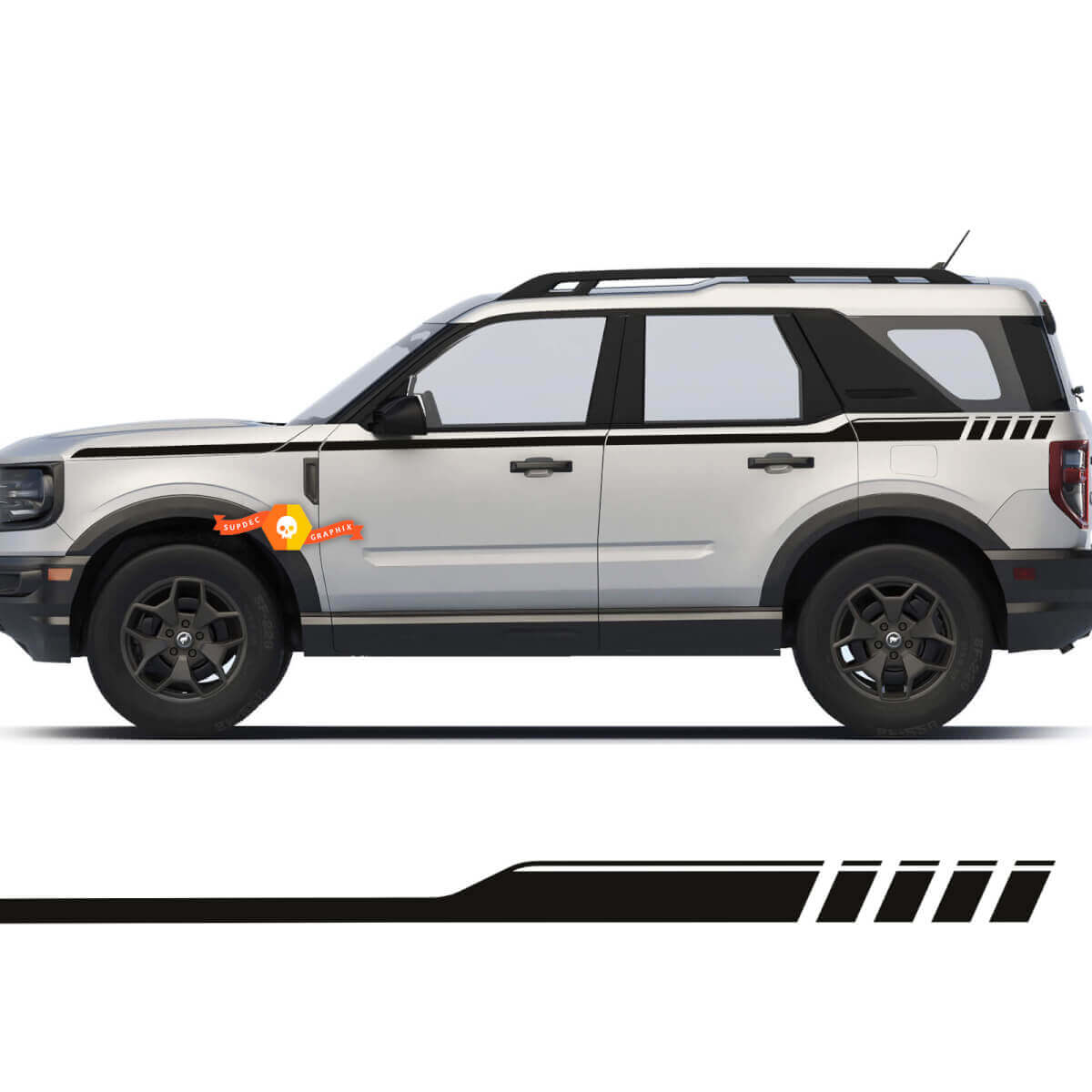Pequeñas de 2 puertas superiores calcomanías de rayas laterales para Ford Bronco
