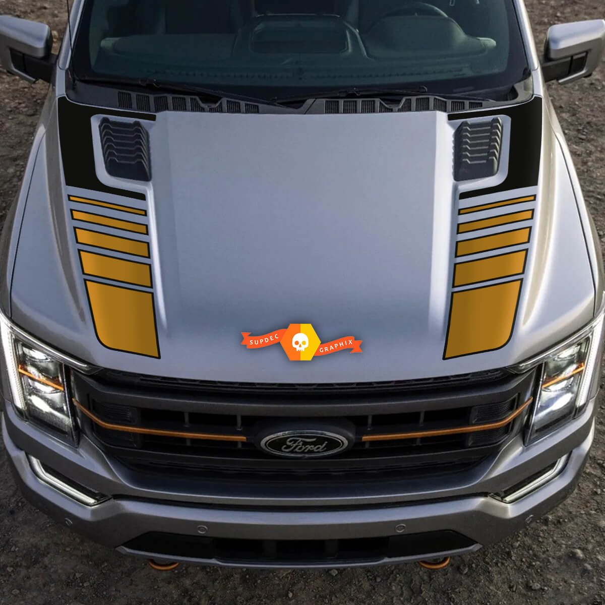 Ford F-150 Tremor Pickup Hood Gráficos Ford Vinilo Pegatinas Calcomanías 2 Colores
