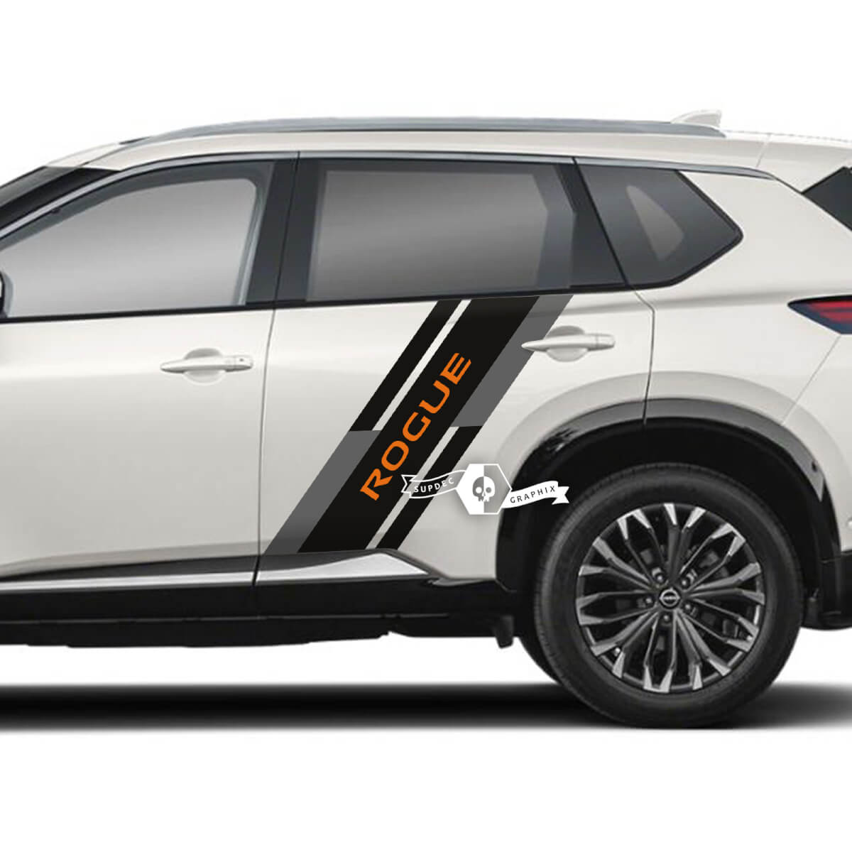 Par Nissan Rogue puerta lateral guardabarros trasero pegatina calcomanía vinilo gráfico 3 colores
