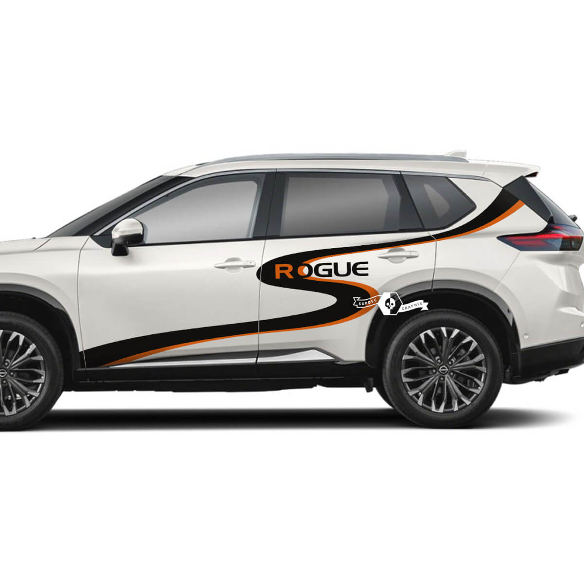 Gráfico adhesivo de vinilo para puertas laterales Nissan Rogue S Wave
