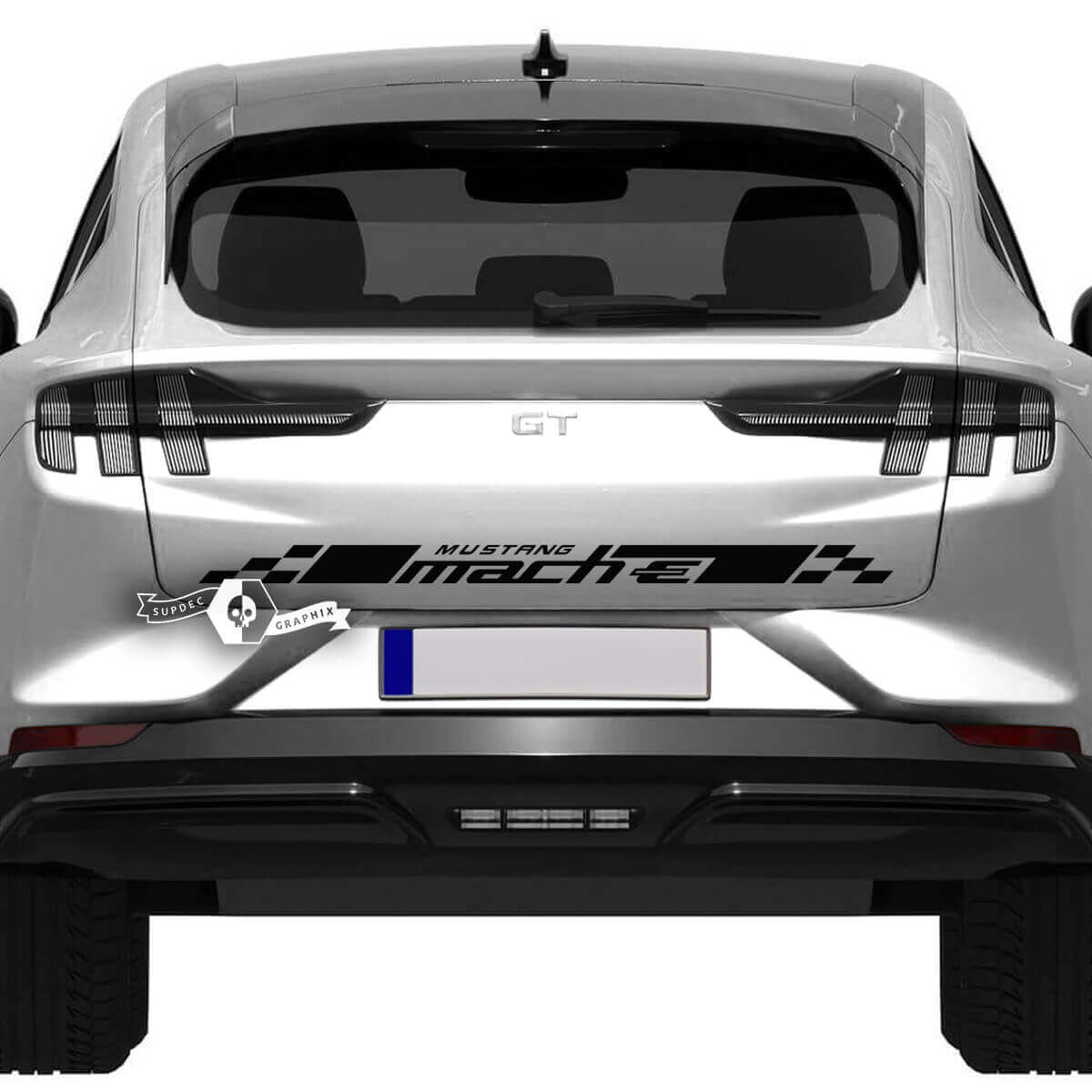 Calcomanía de rayas traseras a cuadros para Ford Mustang MACH-E MACH E Vinilo adhesivo
