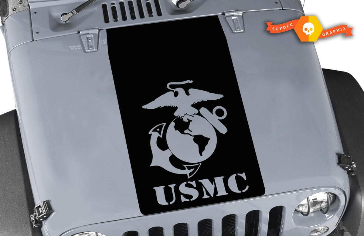 Vinilo adhesivo para capucha USMC Blackout para Jeep Wrangler TJ LJ JK Unlimited