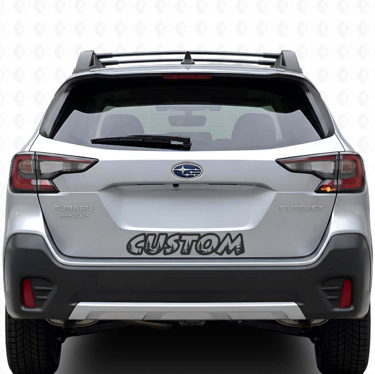 Vinilo adhesivo personalizado estilo forestal para la puerta del maletero de Subaru Outback