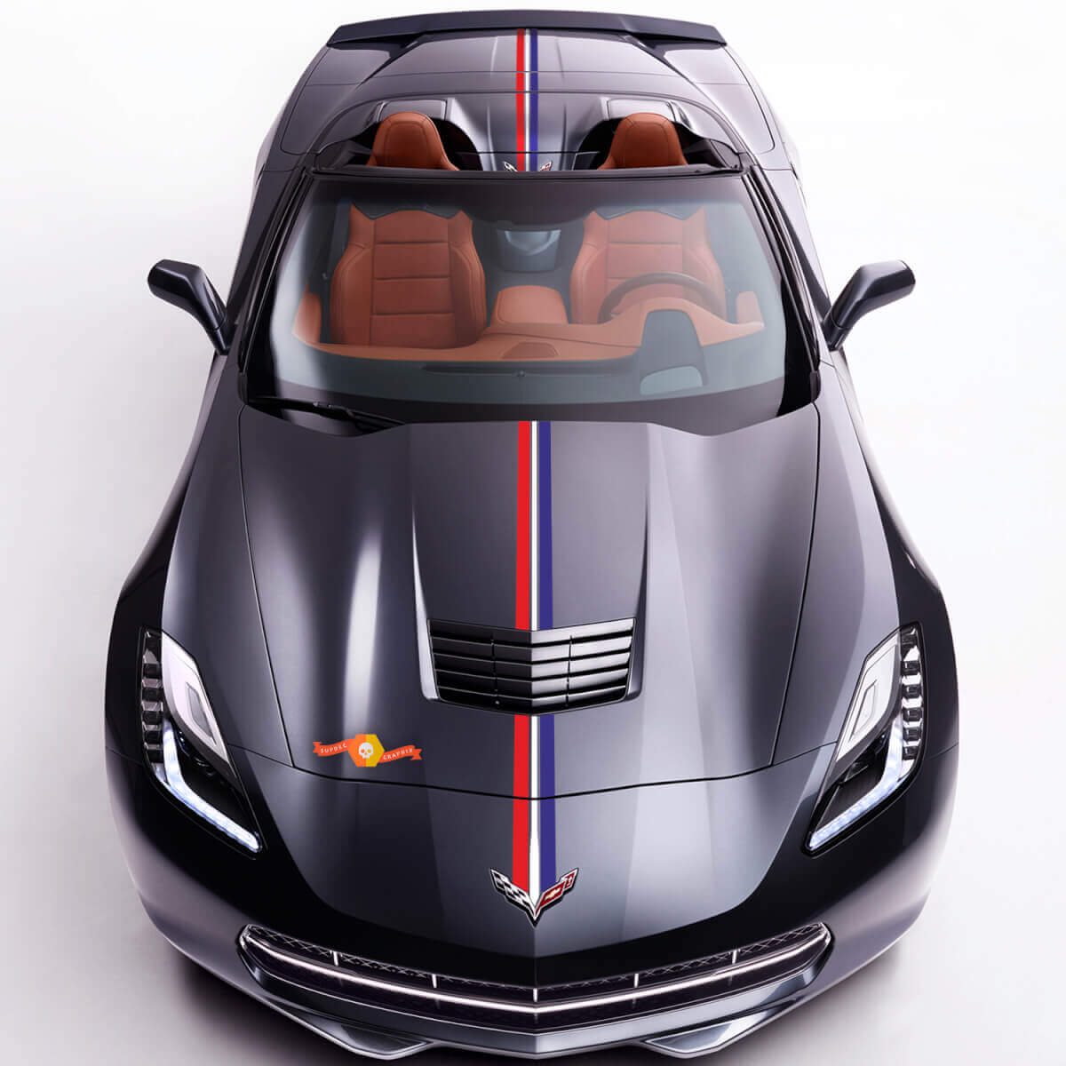 Chevrolet C7 Stingray Grand Sport Z06 Twilight Edition Calcomanías de rayas Pegatinas
