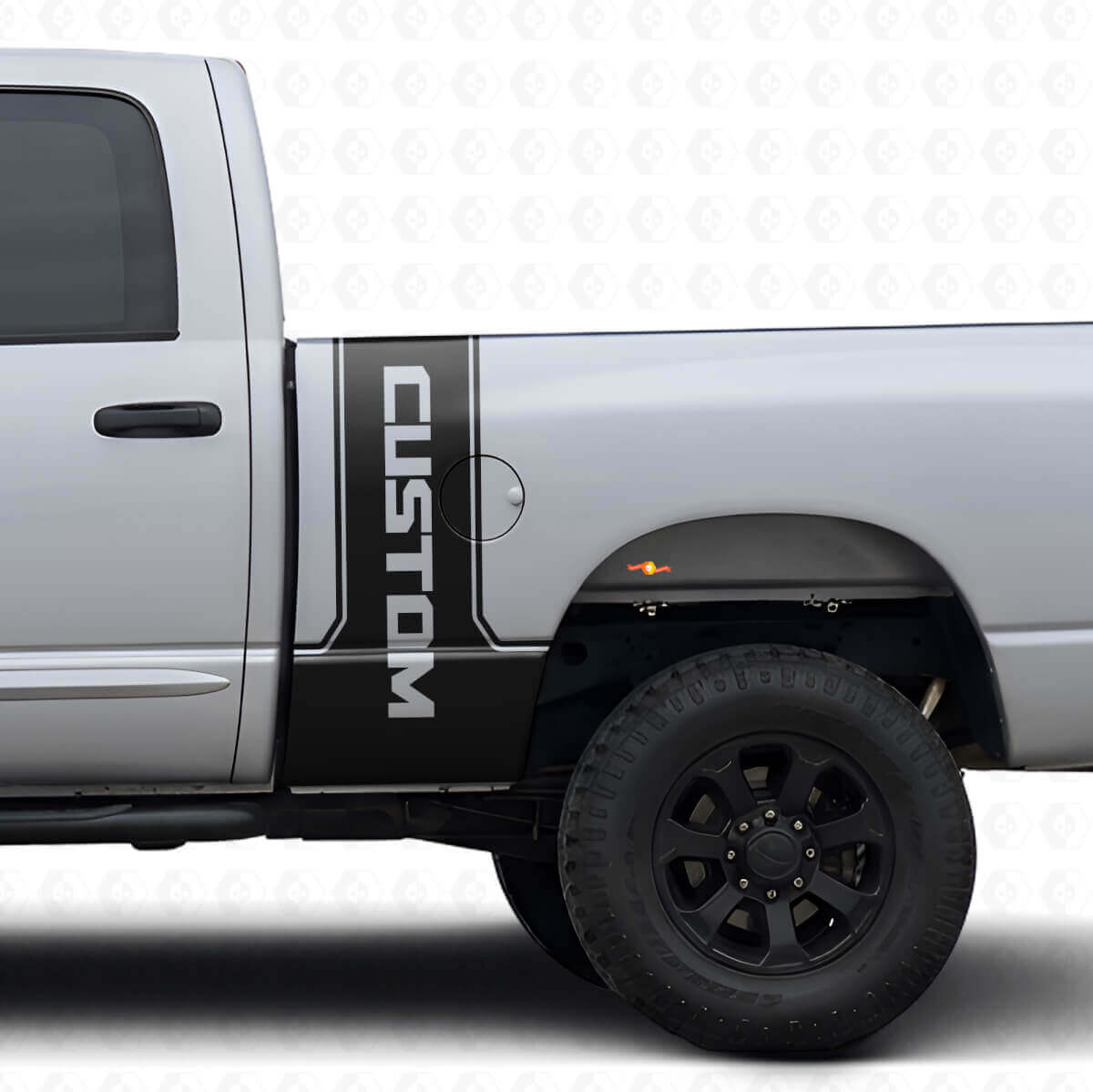 Kit de vinilo adhesivo de franjas laterales traseras CastomLettering para Dodge Ram Power Wagon