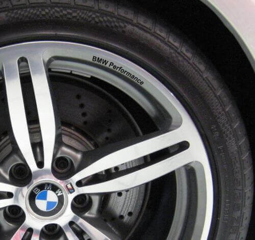 Conjunto de pegatinas de vinilo para llantas BMW Performance para coches BMW