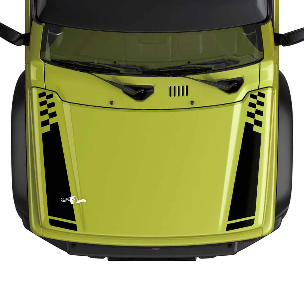 Bandera a cuadros Franja adhesiva para capó Gráficos 2 para Suzuki JIMNY