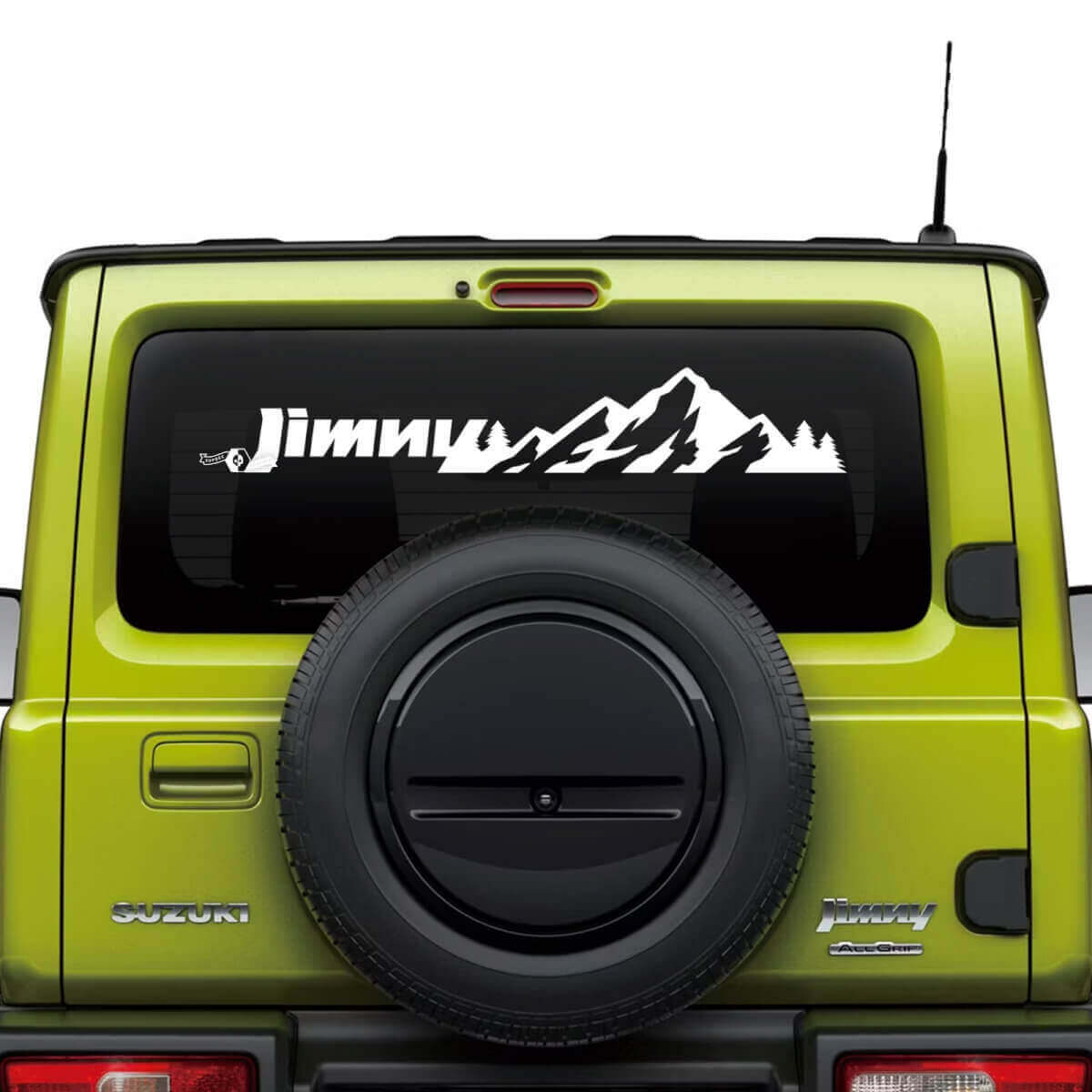 Calcomanía de letras de montaña para la ventana trasera para Suzuki JIMNY