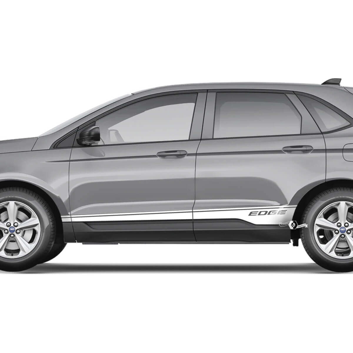 2x Panel basculante lateral Ford Edge Doors Vinilo Racing Stripes calcomanía del cuerpo etiqueta gráfica de vinilo
