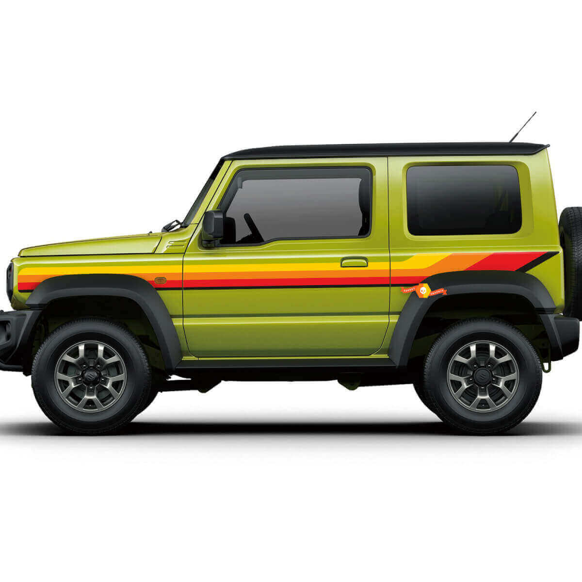 Kit de adhesivos de vinilo con franjas laterales de estilo retro para Suzuki Jimny Sierra