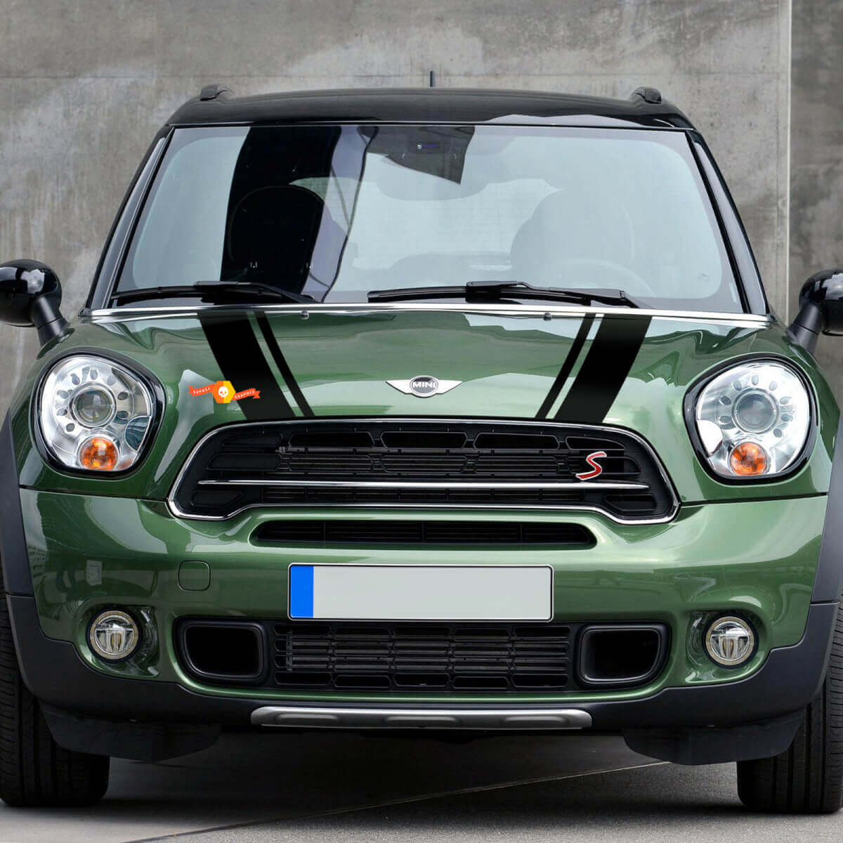 Mini Cooper Countryman JCW capó y rayas traseras calcomanía gráfica pegatina
