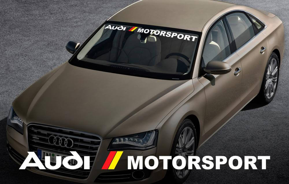 Etiqueta engomada delantera de la ventana del parabrisas de los deportes de motor de AUDI para A4 A5 A6 A8 S4 S5 S8 Q5 Q7 TT RS 4 RS8