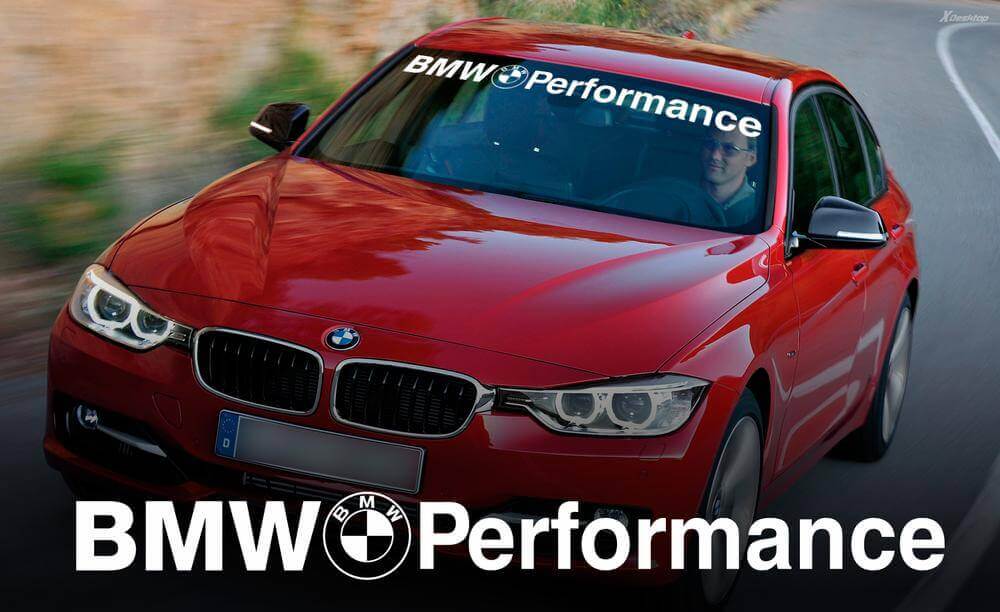 Adhesivo de vinilo para parabrisas estilo BMW Performance para BMW