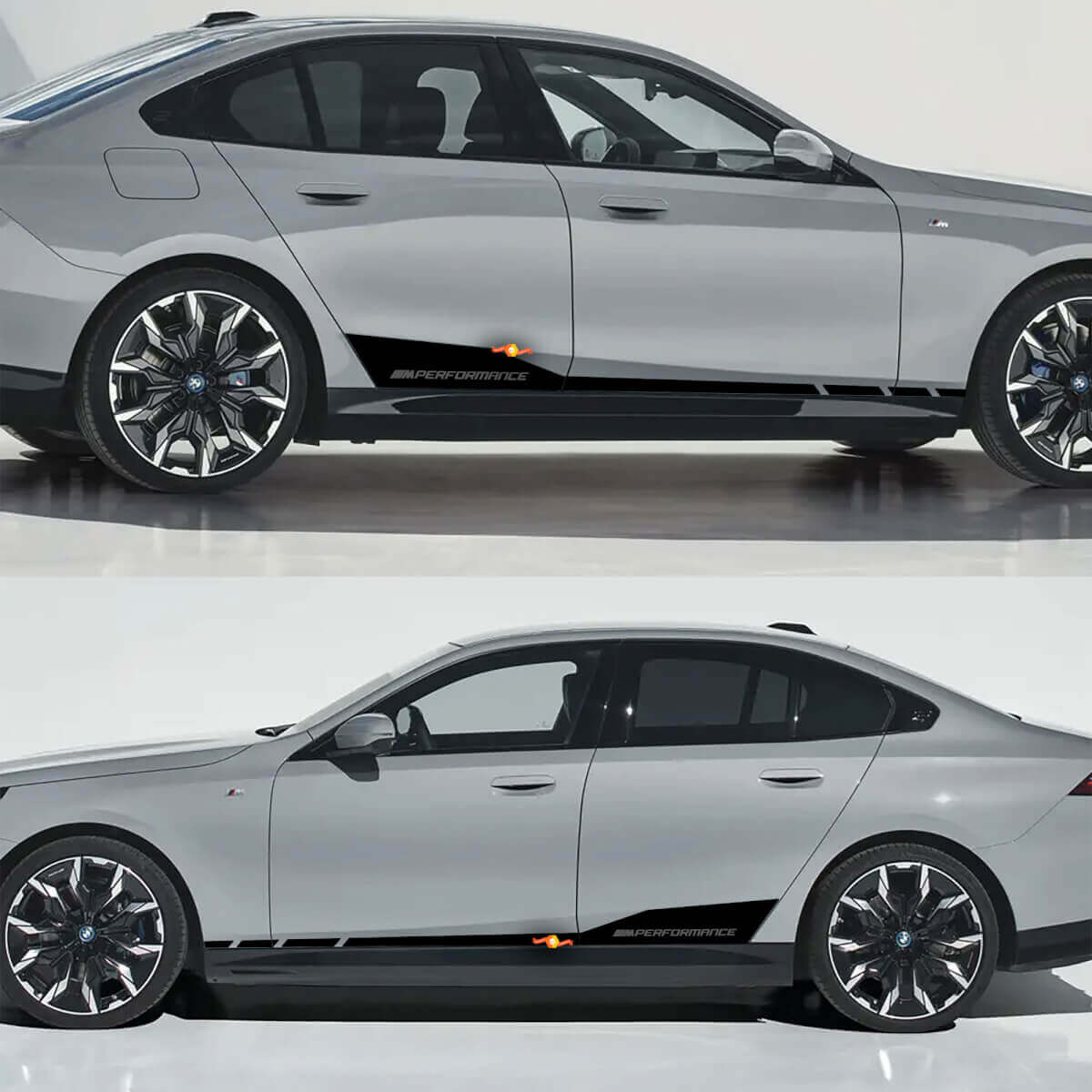 Calcomanías adhesivas M Performance para faldón lateral compatibles con BMW Serie 5 i5 G60

