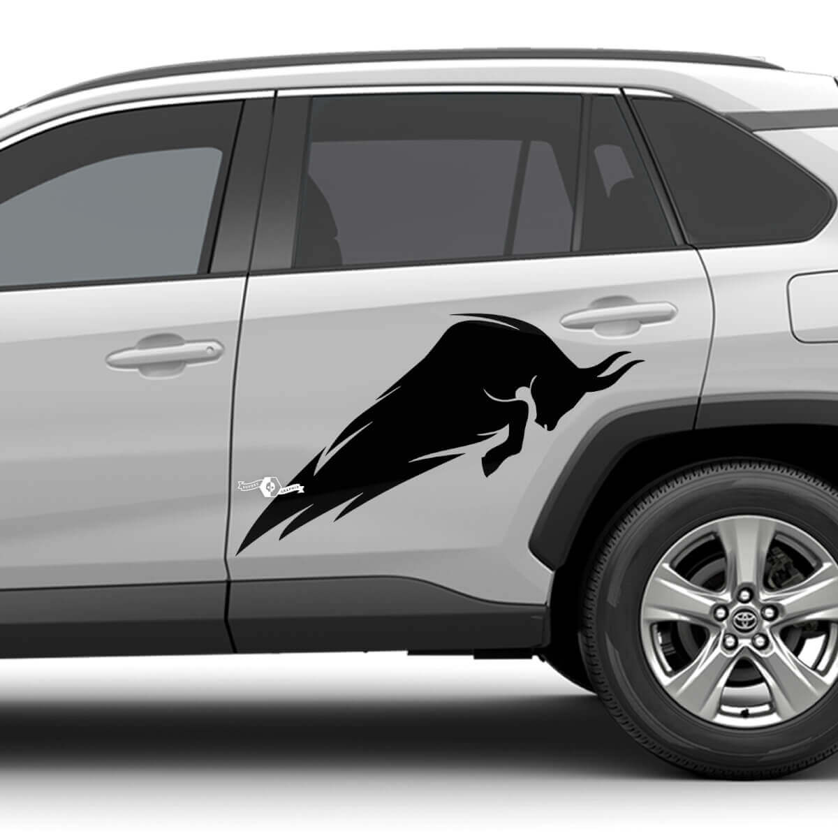 Etiqueta engomada gráfica de la calcomanía de vinilo del capó universal de las puertas laterales del toro de carga
