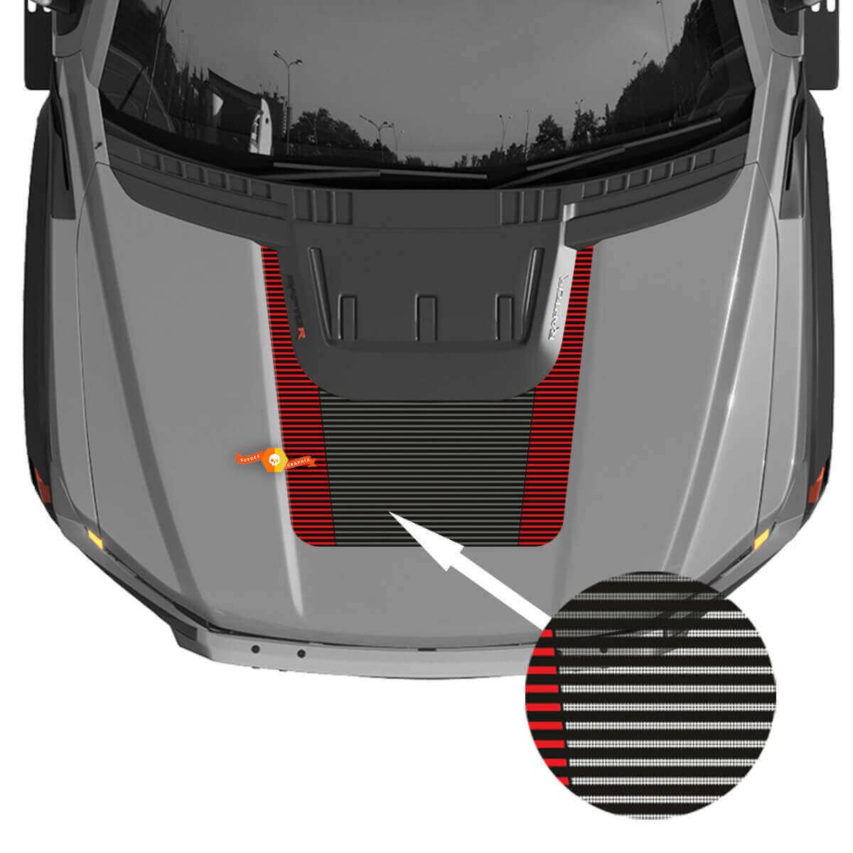 Hood Graphics 2024 Ford F150 Raptor R calcomanía de vinilo
