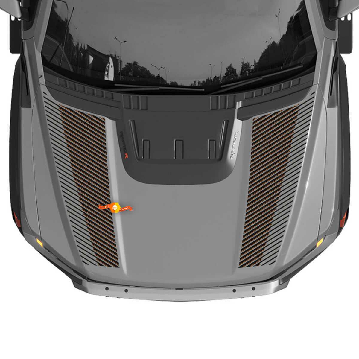 Hood Graphics 2024 Ford F150 Raptor R calcomanía de vinilo 2
