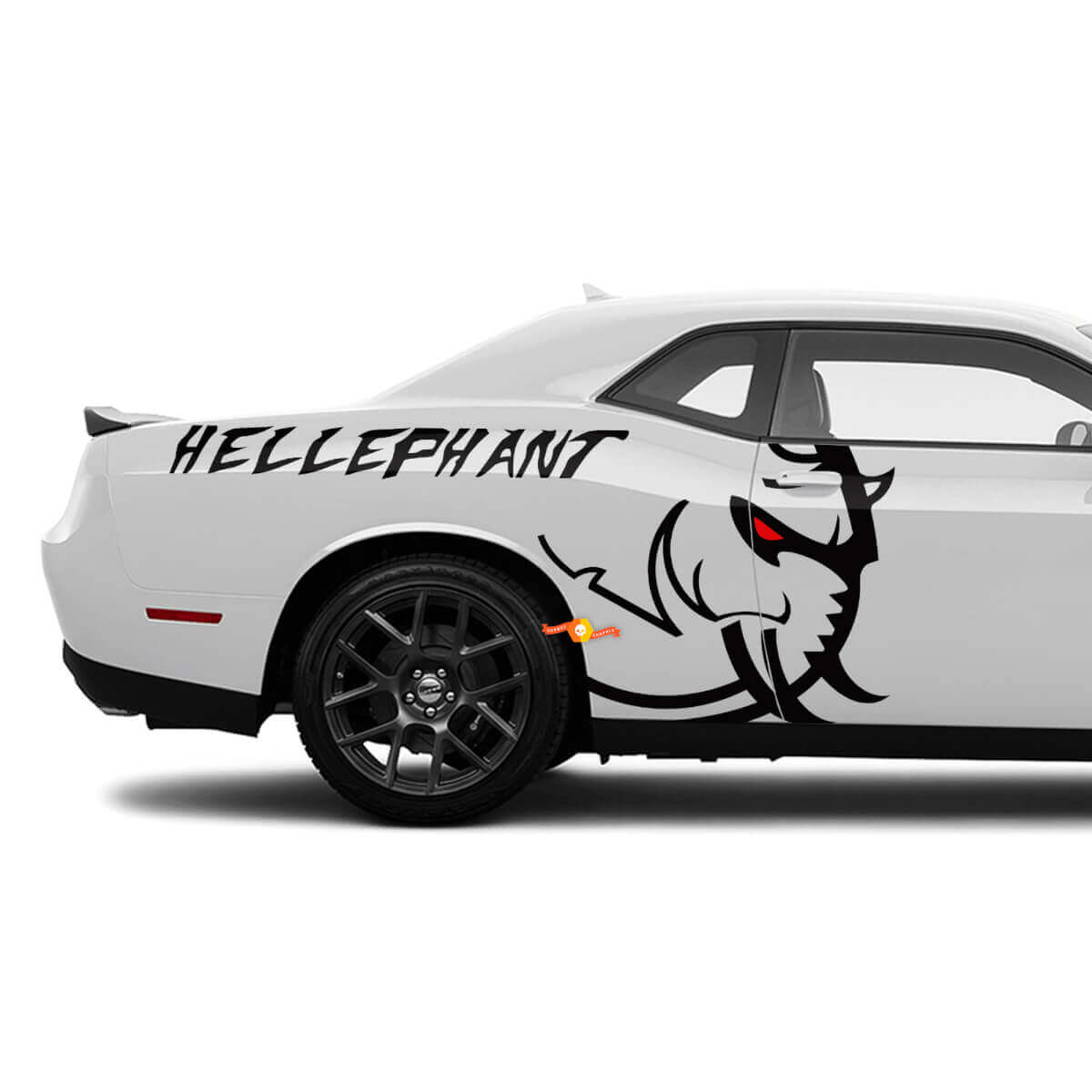 Kit de vinilo lateral con logo Hellephant para Dodge Challenger o Charger