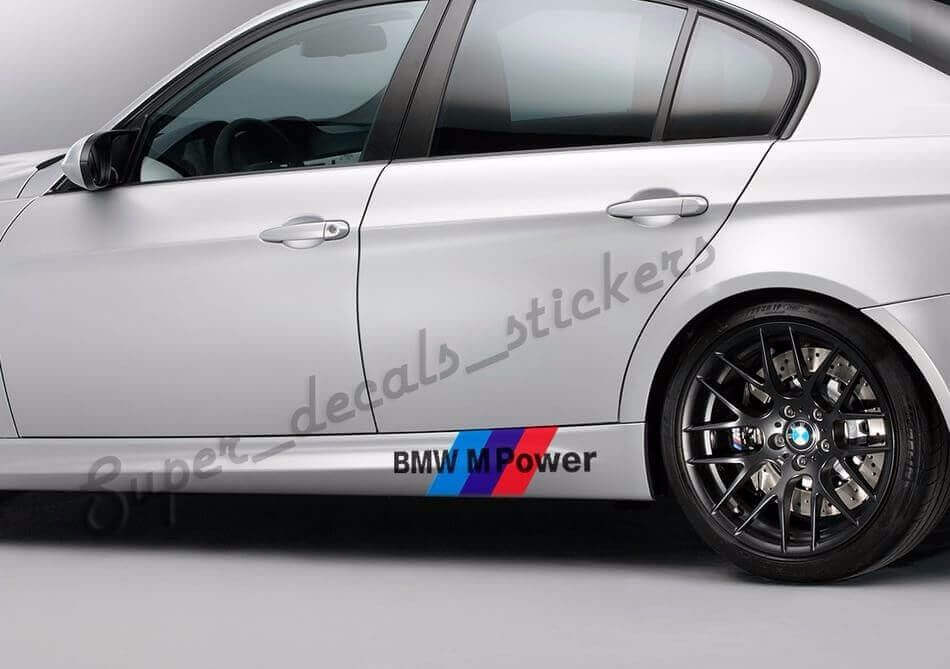 Juego de adhesivos vinílicos para faldones laterales estilo M Power para BMW