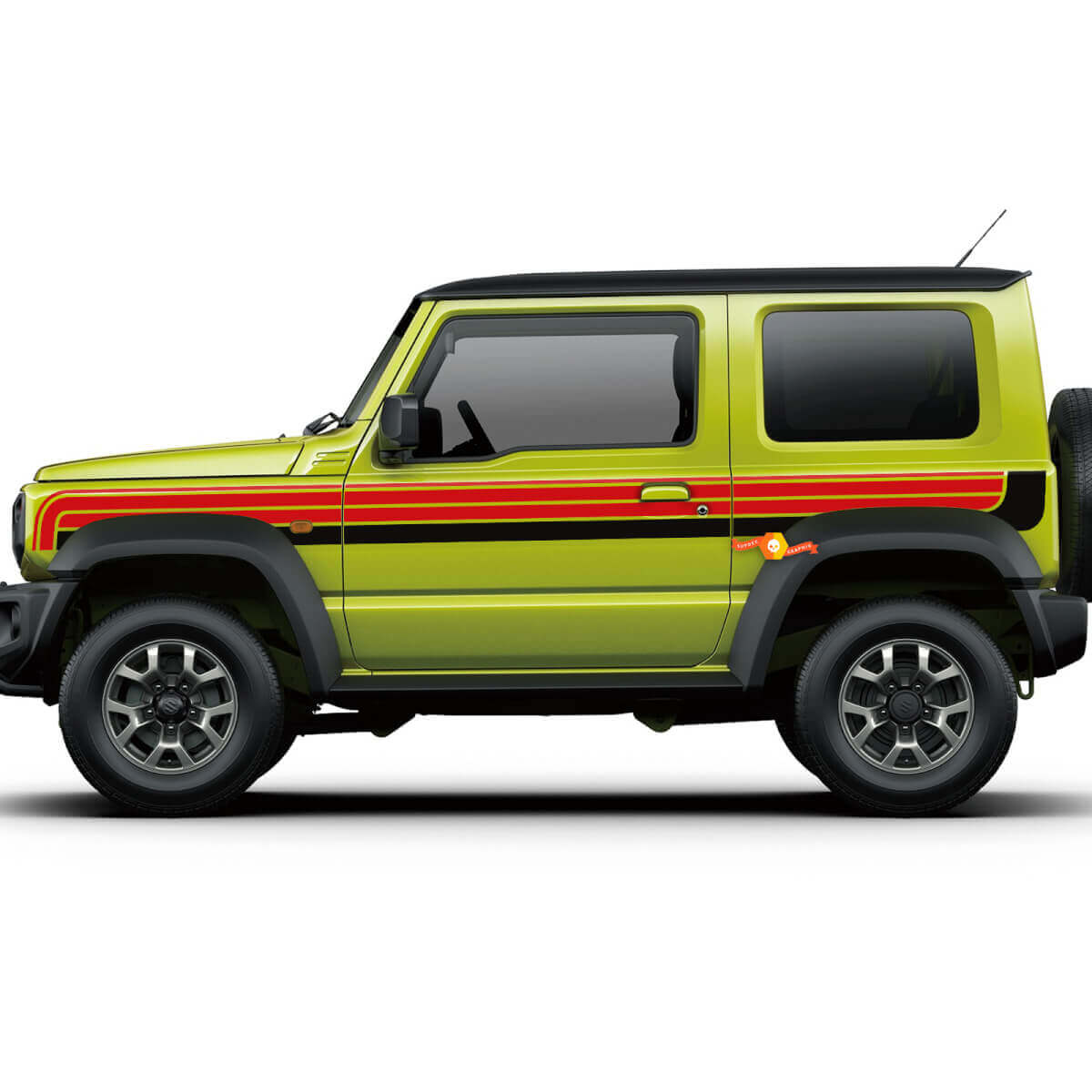 2X Suzuki JIMNY dos colores rayas puertas laterales calcomanía gráficos
