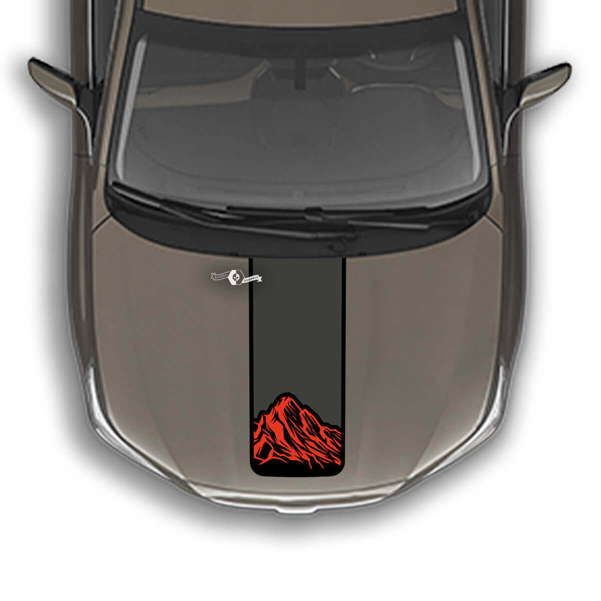 Calcomanía de vinilo con diseño de montañas y rayas para capó, compatible con Suba Outback
