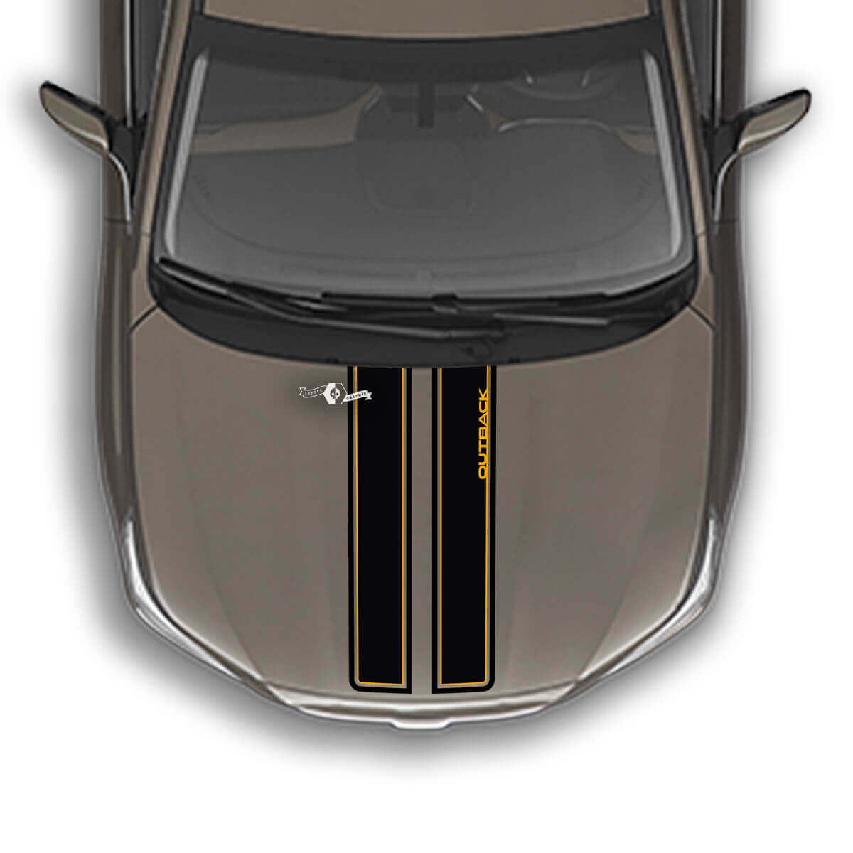 Calcomanía de vinilo con diseño de montañas y rayas para capó, compatible con Suba Outback
