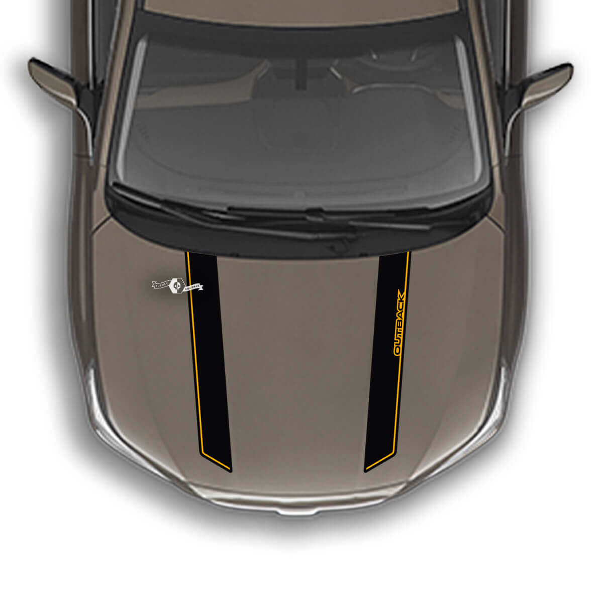 Calcomanía gráfica de vinilo con rayas de doble pin para capó, compatible con Suba Outback 2
