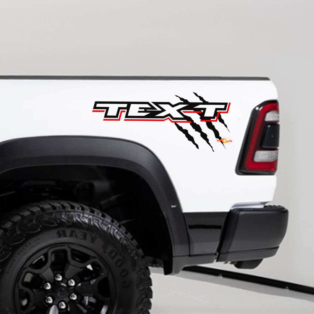 Juego de vinilos adhesivos con marcas de garras TRX para laterales de caja de Dodge Ram TRX