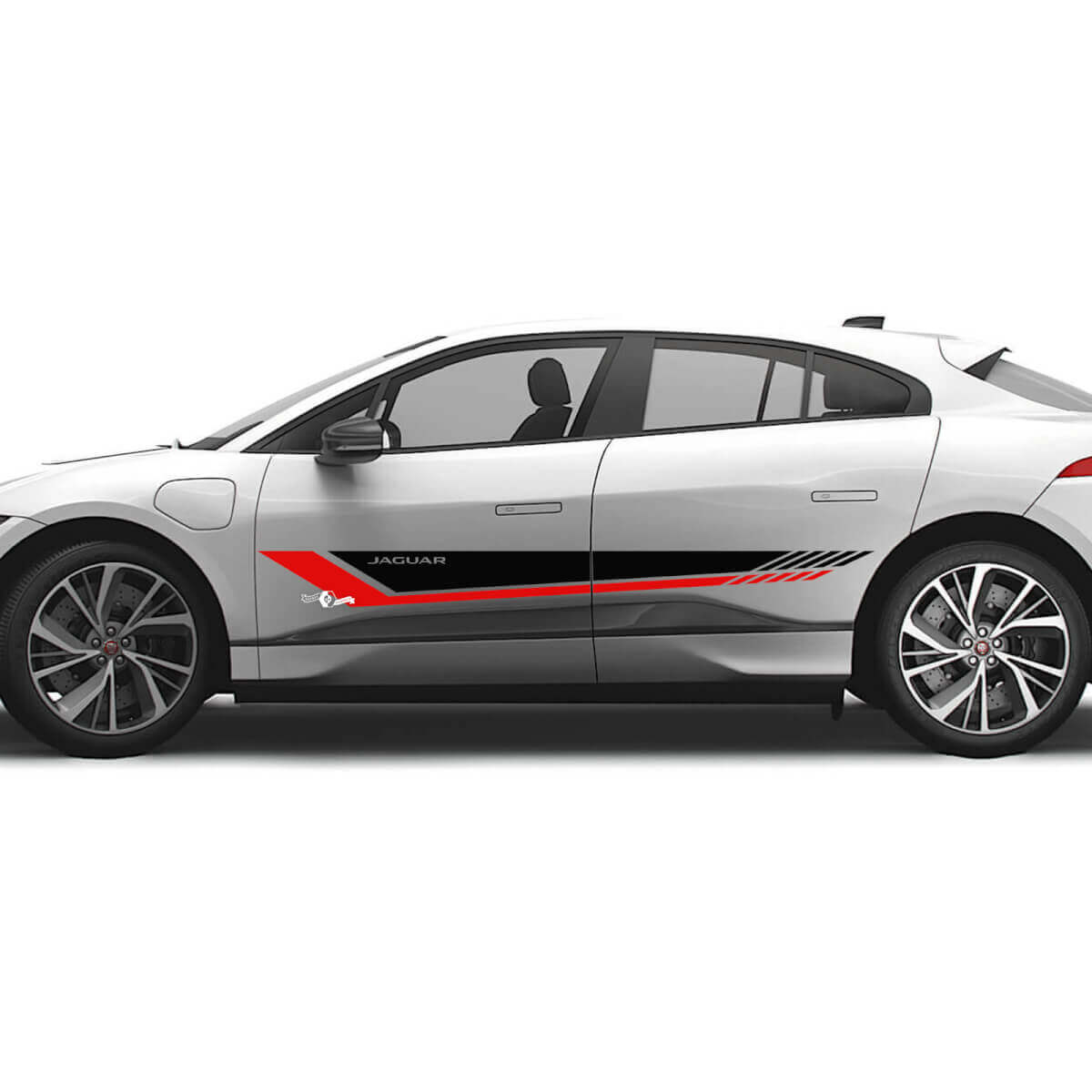 Jaguar I-Pace Rayas Laterales de Doble Color Gráficos Adhesivos para Puertas Logotipo Líneas Calcomanía
