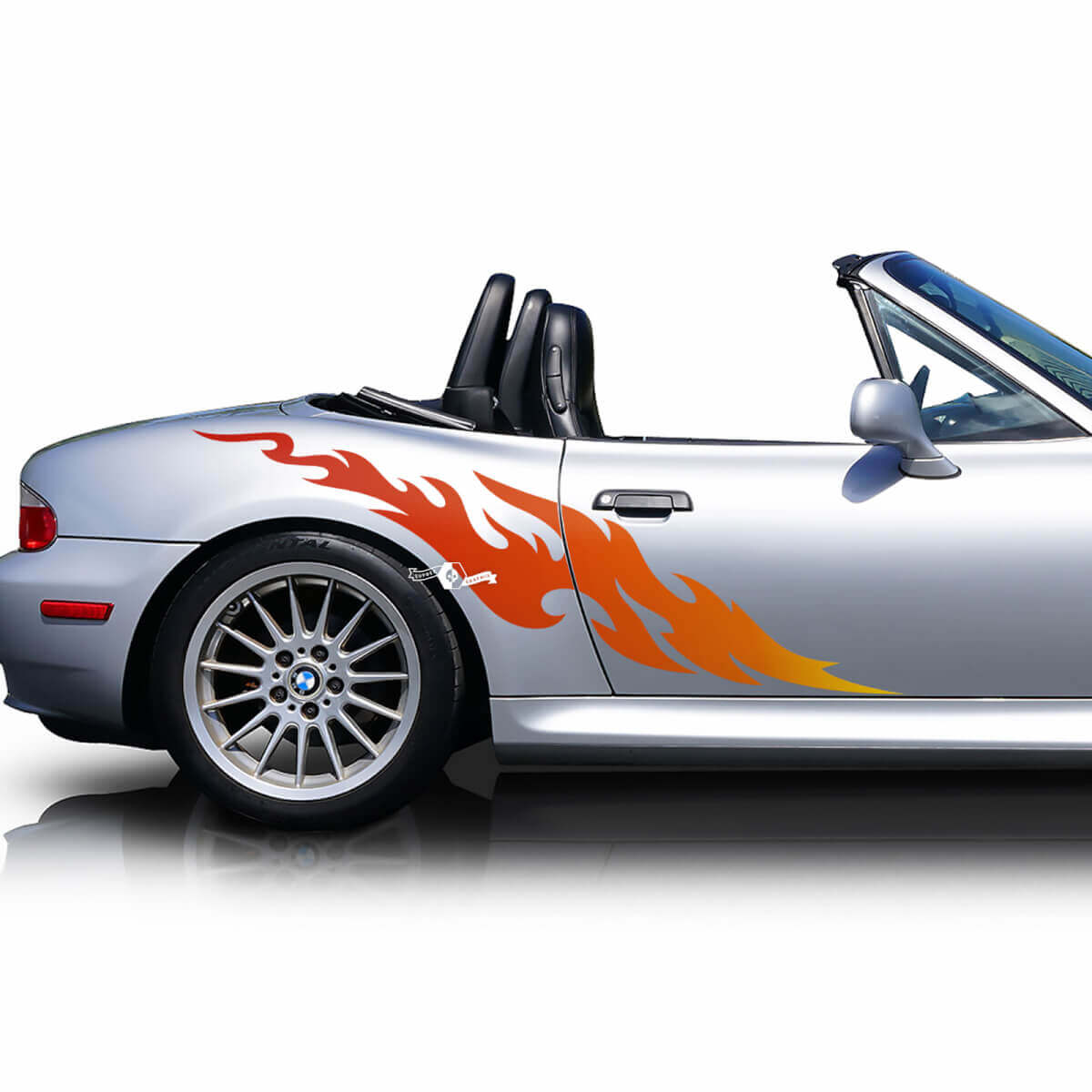Par BMW Z3 Roadster rayas puertas laterales color degradado vinilo calcomanía pegatina
