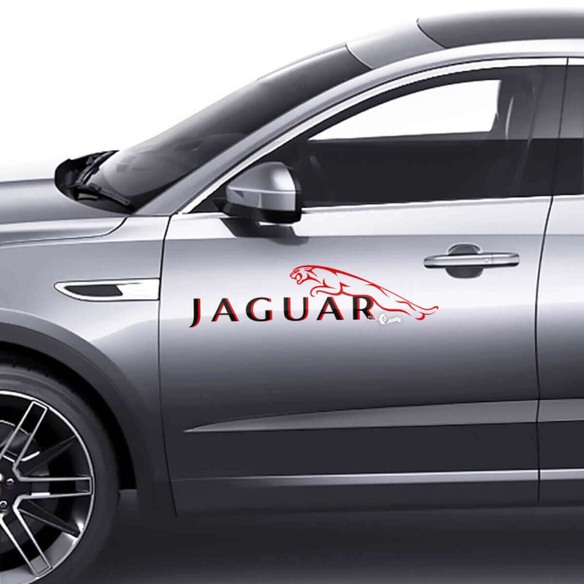 Combinar Jaguar E-Pace Puertas laterales Logotipo Gráfico de gráficos Logotipo de calcomanía 2 colores
