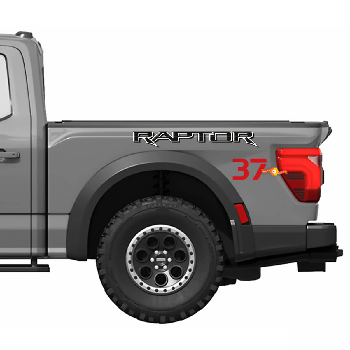 Gráficos laterales de cabecera aptos para Ford F150 Raptor 37 kit de calcomanías de vinilo a rayas
