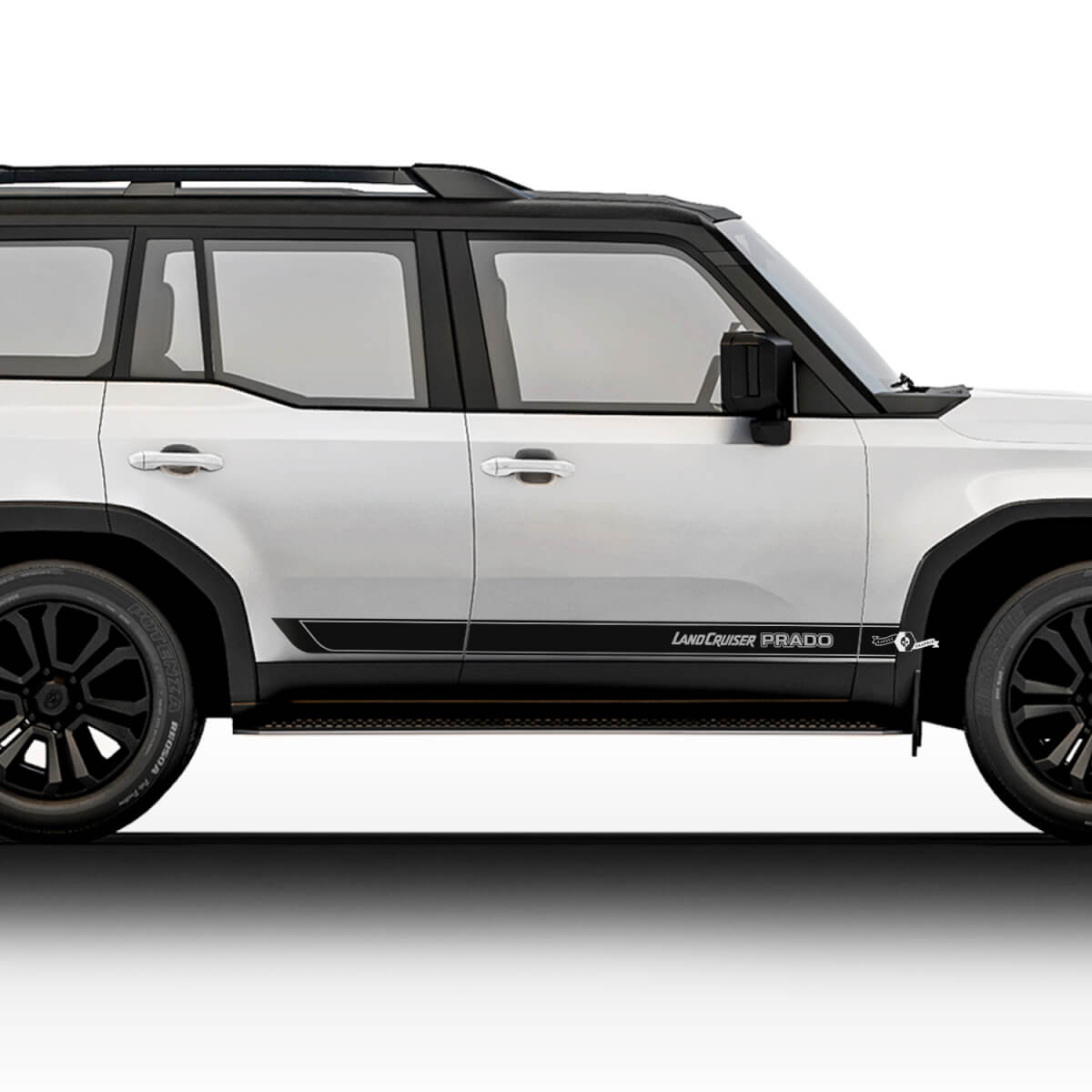 2024 Toyota Land Cruiser Prado pegatinas laterales inferiores calcomanías vinilo rayas pegatinas gráficas kit de calcomanías
