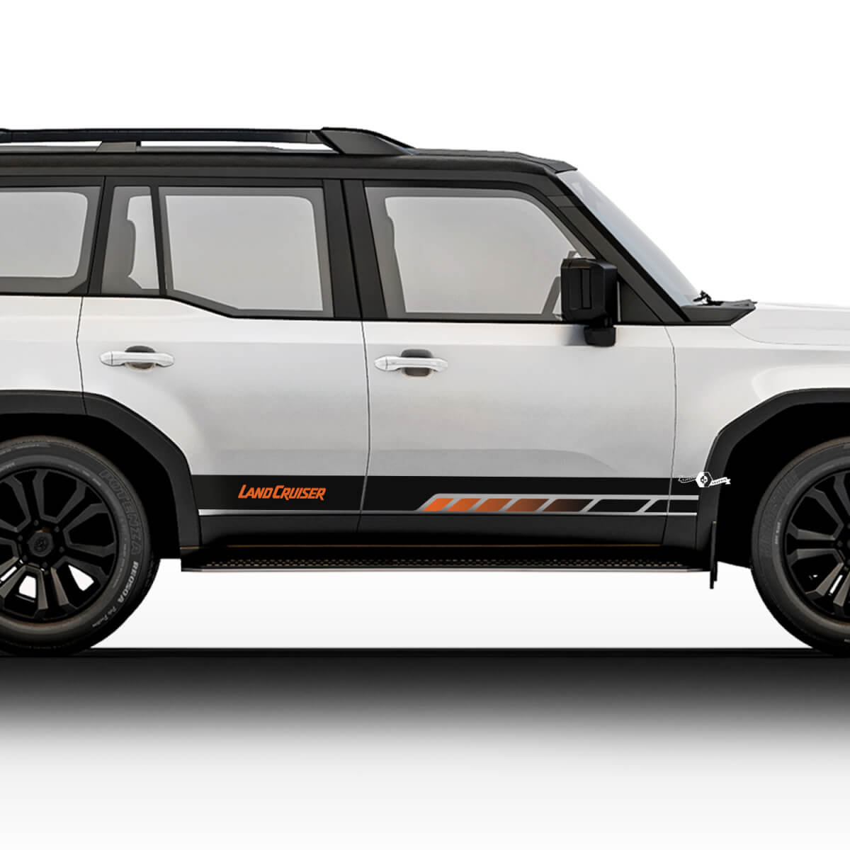 Toyota Land Cruiser Estilo Vintage Rayas Pegatinas Calcomanías Vinilo Gráfico Pegatinas Calcomanías Kit

