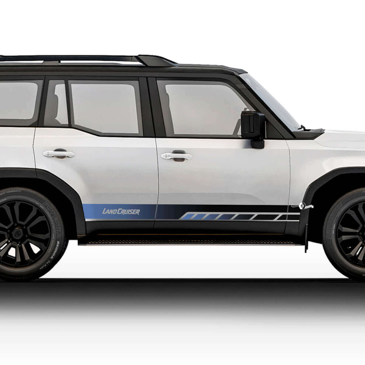 Calcomanías de vinilo con letras Vintage Stripes Juego de 2 para Toyota Land Cruiser