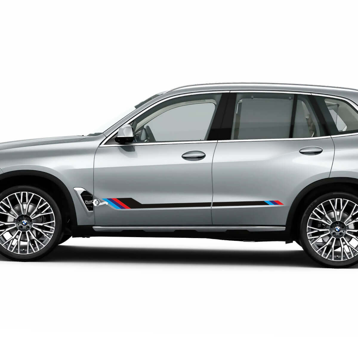 Acentos M colores rayas para BMW G05 puertas laterales vinilo calcomanía pegatina
