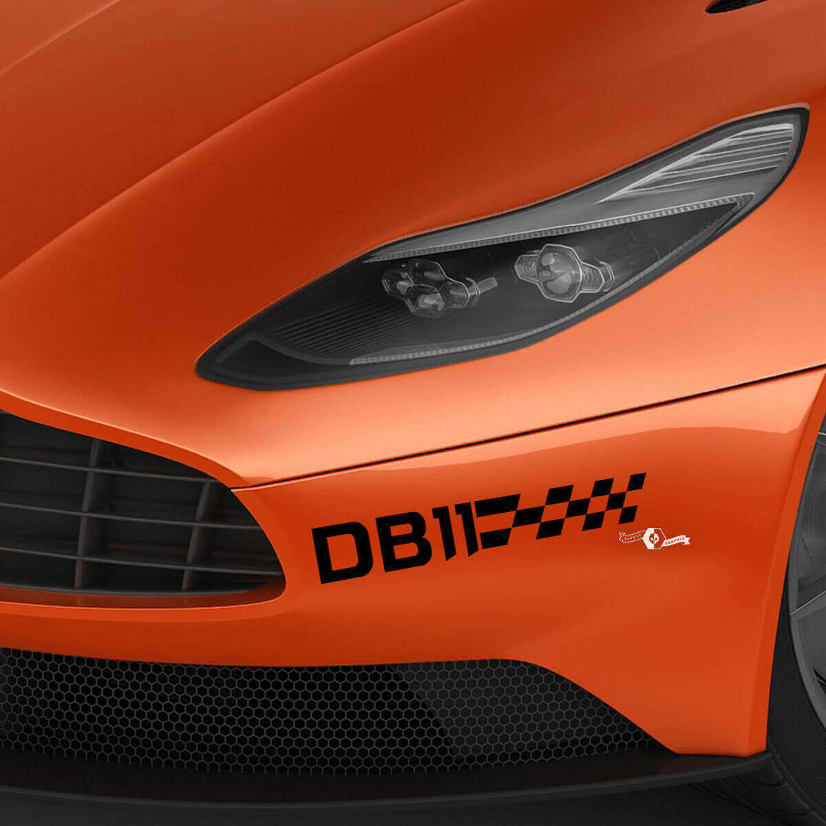 Adhesivos de vinilo para paragolpes delantero con bandera a cuadros DB11 para Aston Martin DB11