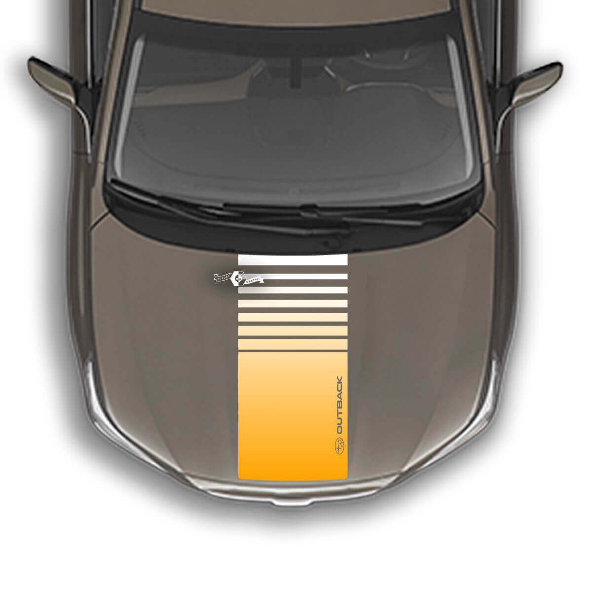 Calcomanía gráfica de Punisher a rayas para capó compatible con Suba Outback - Degradado
