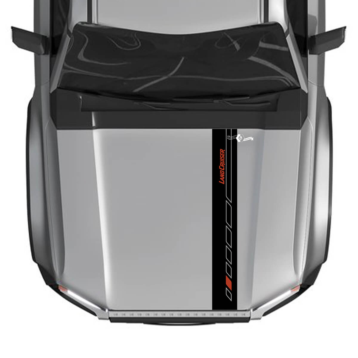2024 Toyota Land Cruiser Prado Hood Stripe Calcomanías Vinilo Calcomanías gráficas 2 colores
